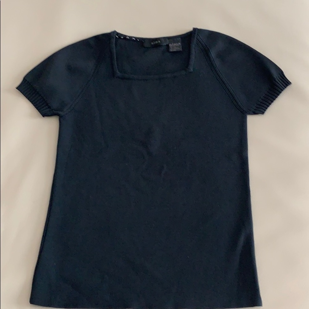 Women’s Nima Short Sleeve Black Silk Sweater
